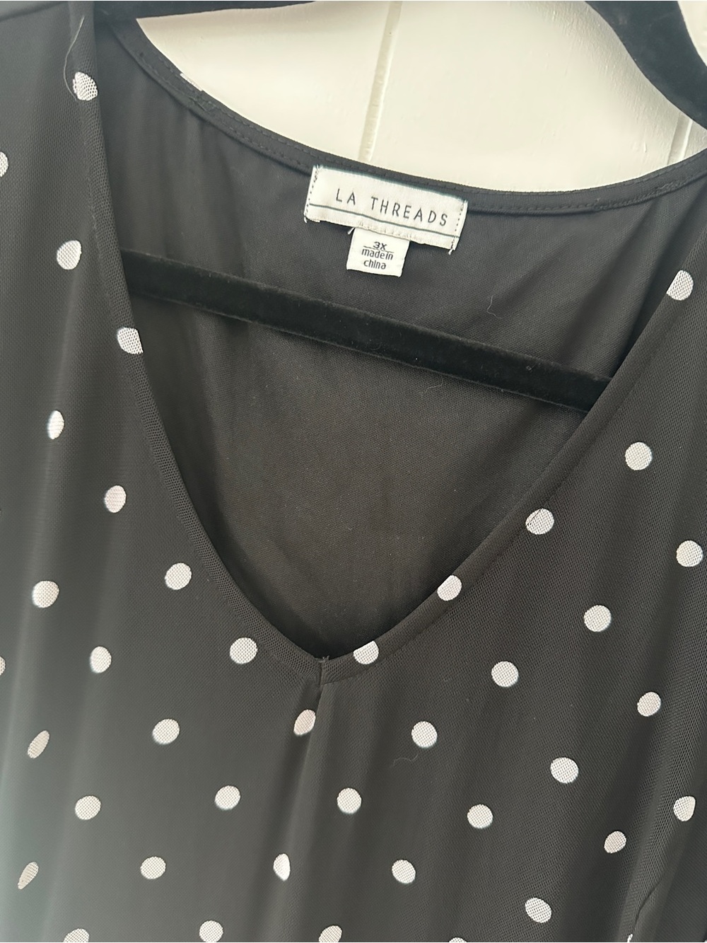 Black Polka Dot Women's Dress - Picture 4 of 5